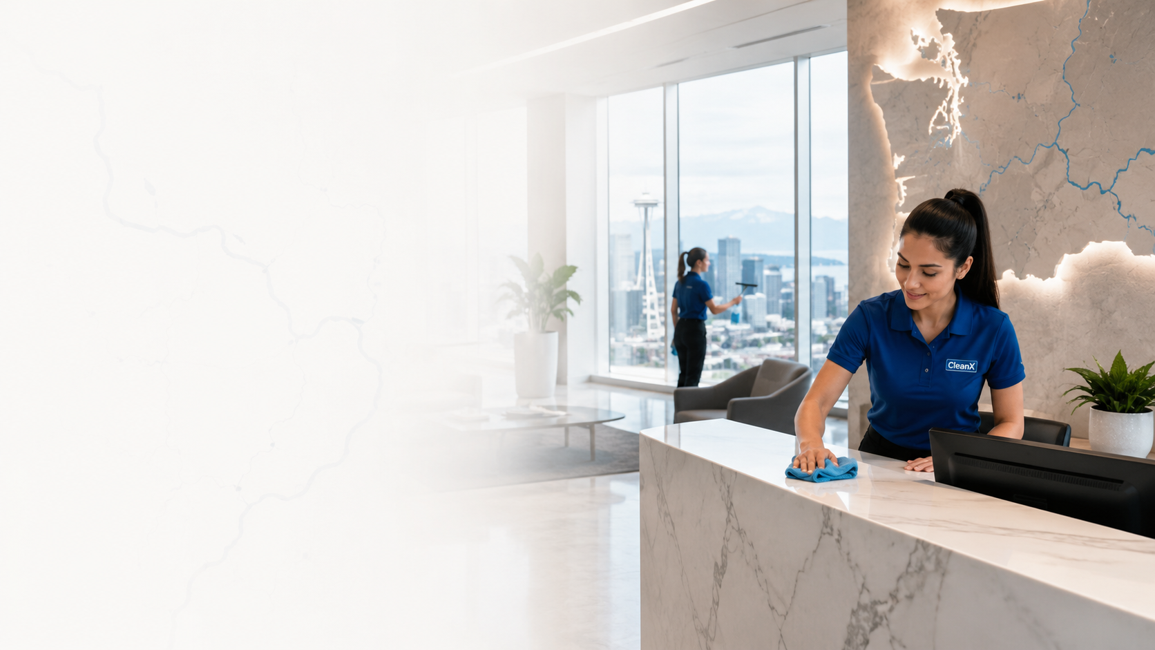 CleanX commercial cleaning team serving businesses across the Seattle metro area